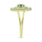 Inel din Argint 925 Placat cu Aur ( 2.85 grame ) cu Turmalină Verde și Topaz Alb 0.76 Carate