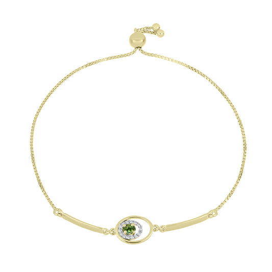 Brățară din Argint 925 Placat cu Aur ( 3.23 grame ) cu Safir verde și Topaz Alb 0.34 Carate