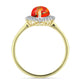 Inel din Argint 925 Placat cu Aur ( 2.25 grame ) cu Turcoaz Mohave și Topaz Alb 1.63 Carate