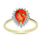 Inel din Argint 925 Placat cu Aur ( 2.25 grame ) cu Turcoaz Mohave și Topaz Alb 1.63 Carate