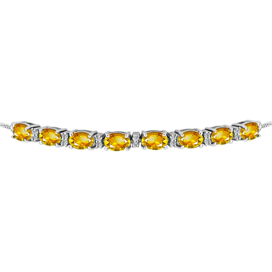 Brățară din Argint 925 ( 5.3 grame ) cu Citrin Rio Golden și Topaz Alb 3.73 Carate