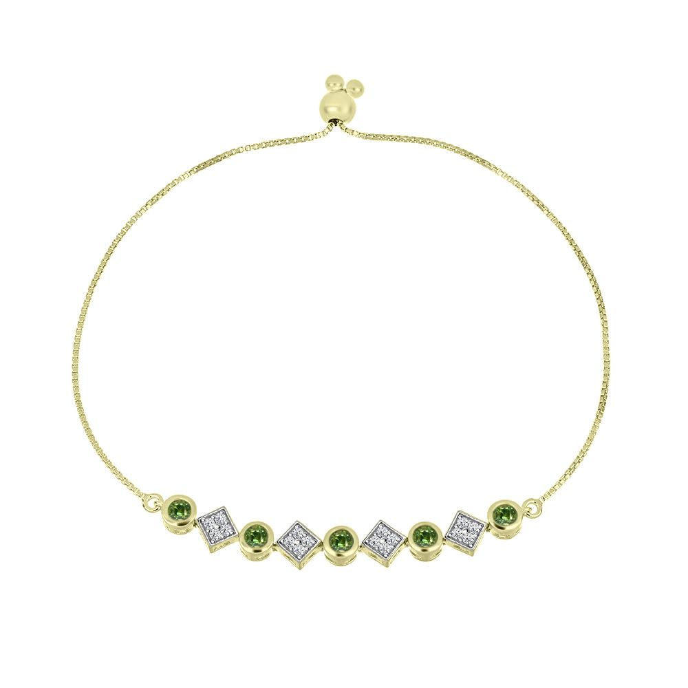 Brățară din Argint 925 Placat cu Aur ( 5.55 grame ) cu Safir verde și Topaz Alb 2.16 Carate 1 