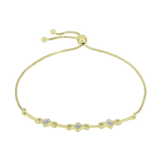 Brățară din Argint 925 Placat cu Aur ( 3.39 grame ) cu Diamant Alb 0.1 Carate