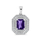 Pandantiv din Argint 925 ( 2.13 grame ) cu Ametist Marocan și Topaz Alb 2.01 Carate