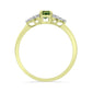 Inel din Argint 925 Placat cu Aur ( 1.77 grame ) cu Safir verde și Topaz Alb 0.78 Carate