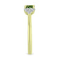 Inel din Argint 925 Placat cu Aur ( 1.77 grame ) cu Safir verde și Topaz Alb 0.78 Carate