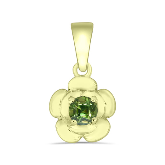 Pandantiv din Argint 925 Placat cu Aur ( 1.65 grame ) cu Safir verde 0.34 Carate