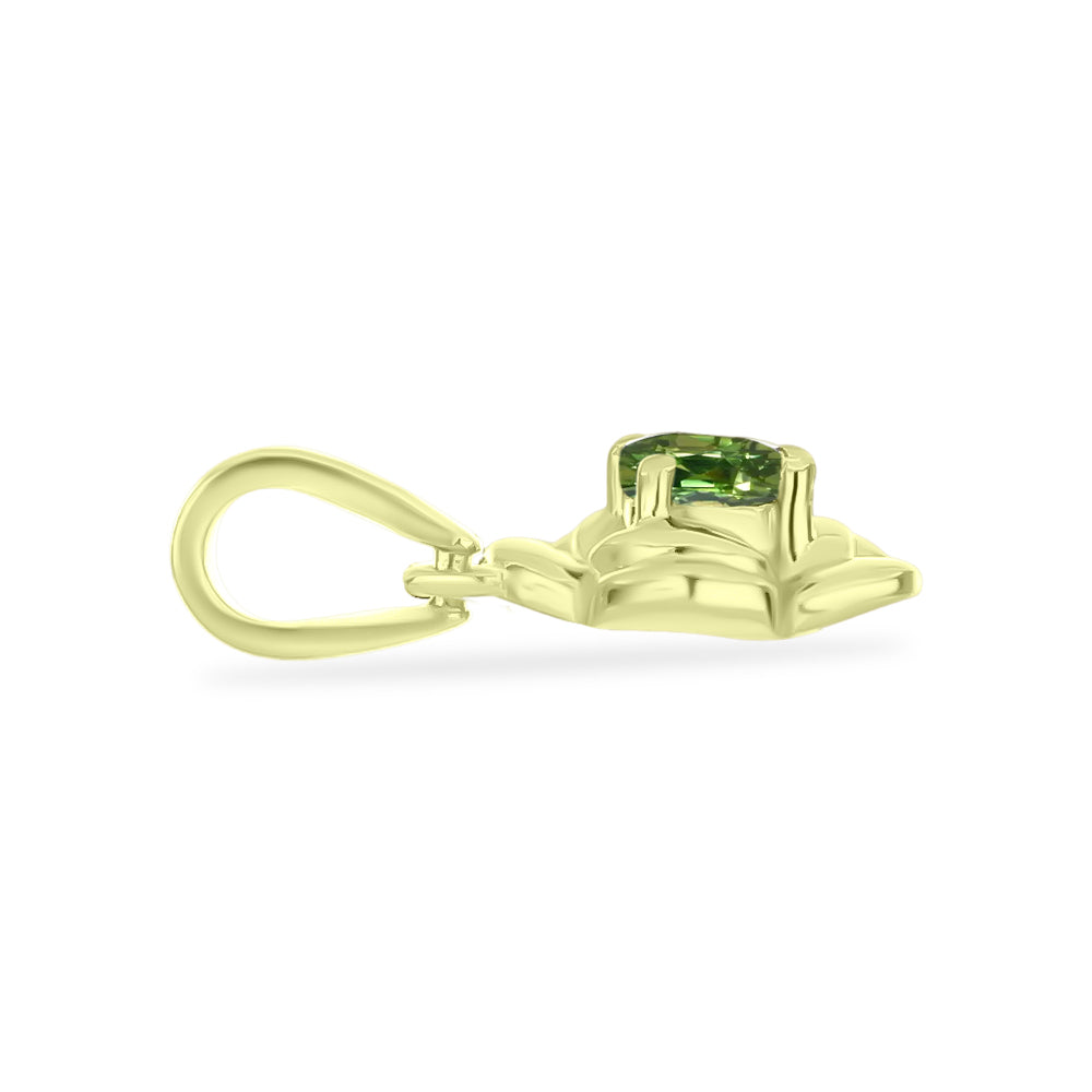 Pandantiv din Argint 925 Placat cu Aur ( 1.65 grame ) cu Safir verde 0.34 Carate 2 
