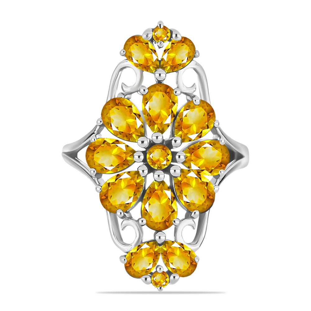 Inel din Argint 925 ( 4.27 grame ) cu Citrin Rio Golden 4.16 Carate