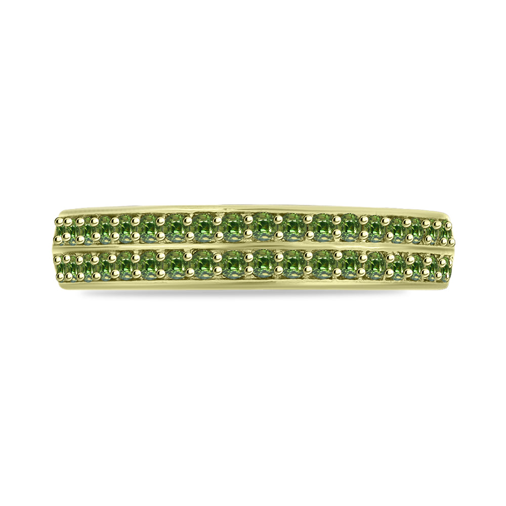 Inel din Argint 925 Placat cu Aur ( 2.63 grame ) cu Safir verde 0.75 Carate