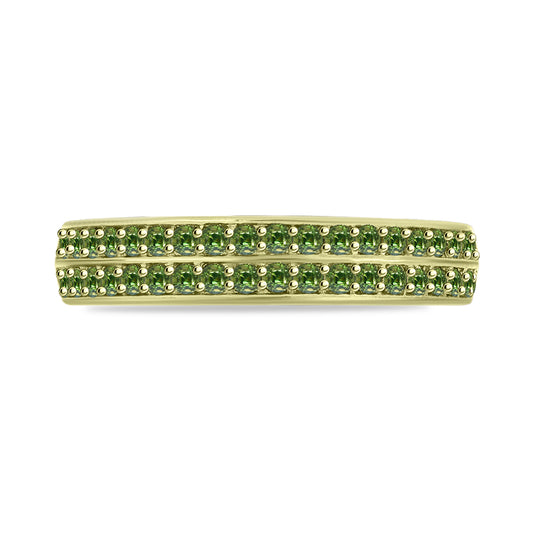 Inel din Argint 925 Placat cu Aur ( 2.63 grame ) cu Safir verde 0.75 Carate