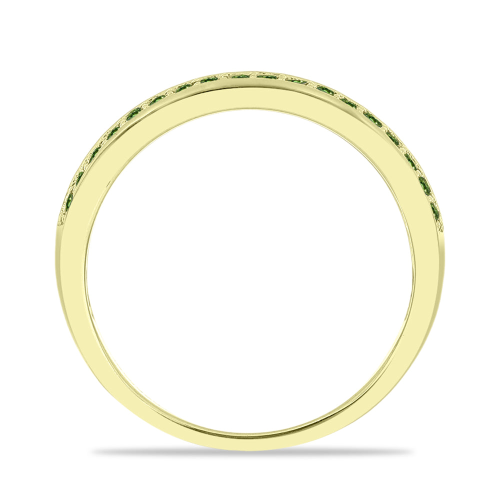 Inel din Argint 925 Placat cu Aur ( 2.63 grame ) cu Safir verde 0.75 Carate