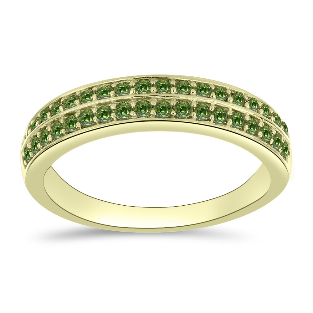 Inel din Argint 925 Placat cu Aur ( 2.63 grame ) cu Safir verde 0.75 Carate 1 