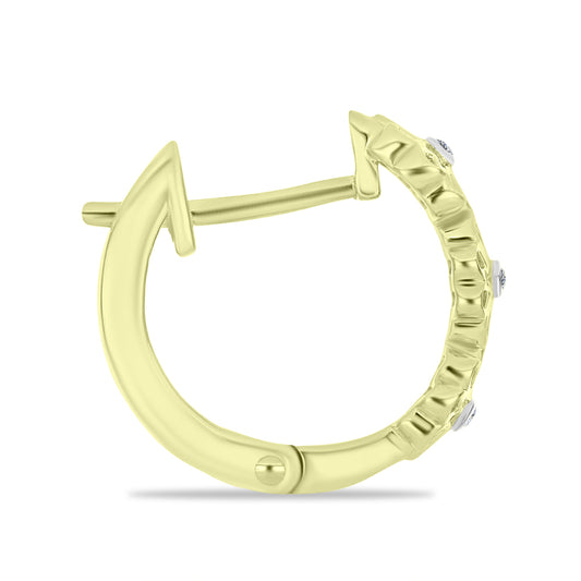 Cercei din Argint 925 Placat cu Aur ( 4.28 grame ) cu Diamant Alb 0.03 Carate