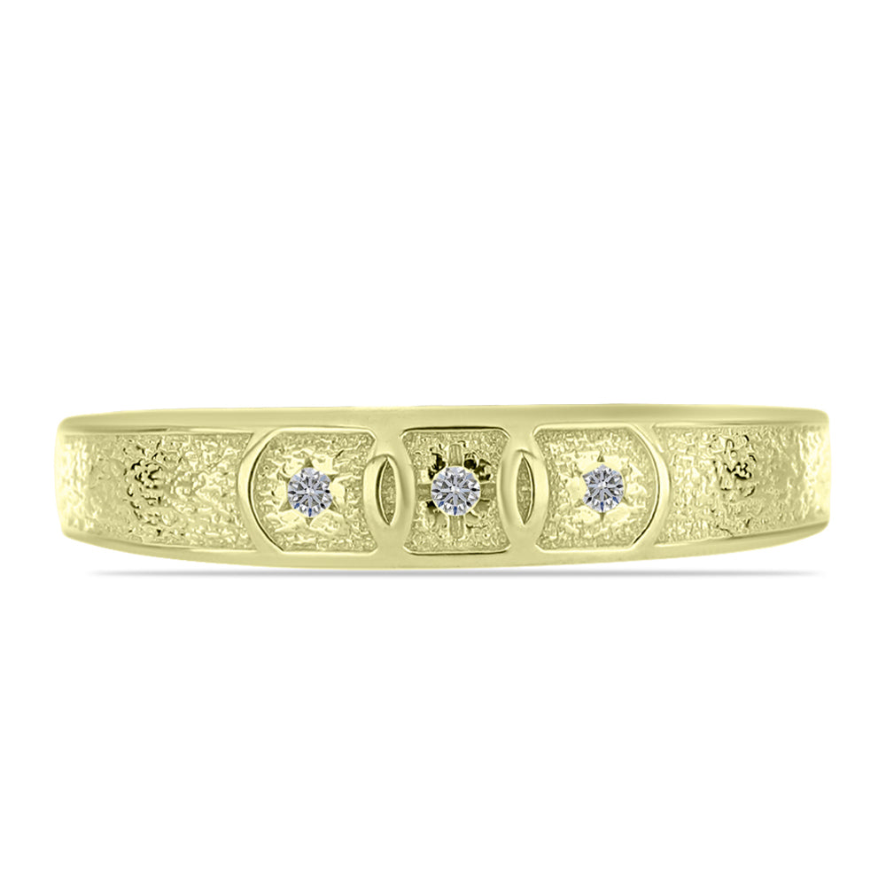 Inel din Argint 925 Placat cu Aur ( 2.55 grame ) cu Diamant Alb 0.02 Carate