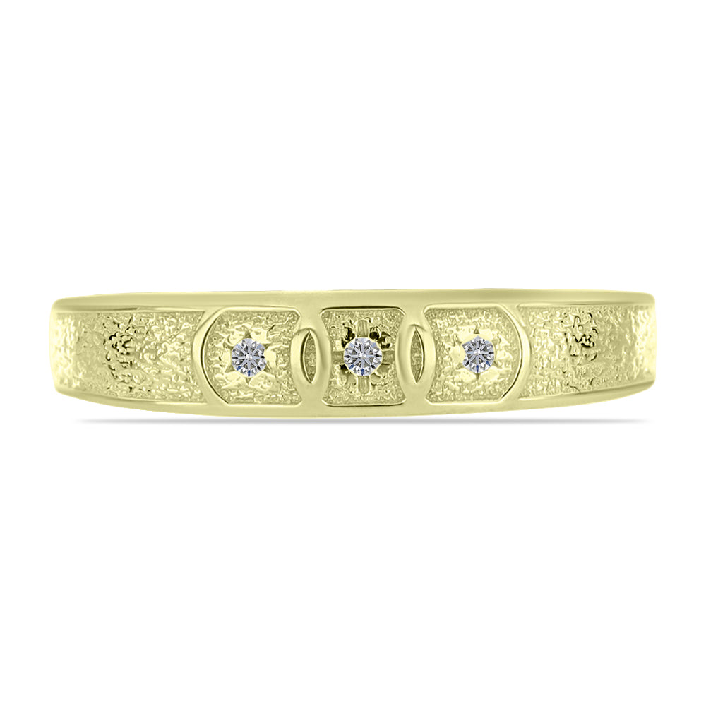 Inel din Argint 925 Placat cu Aur ( 2.55 grame ) cu Diamant Alb 0.02 Carate 1 
