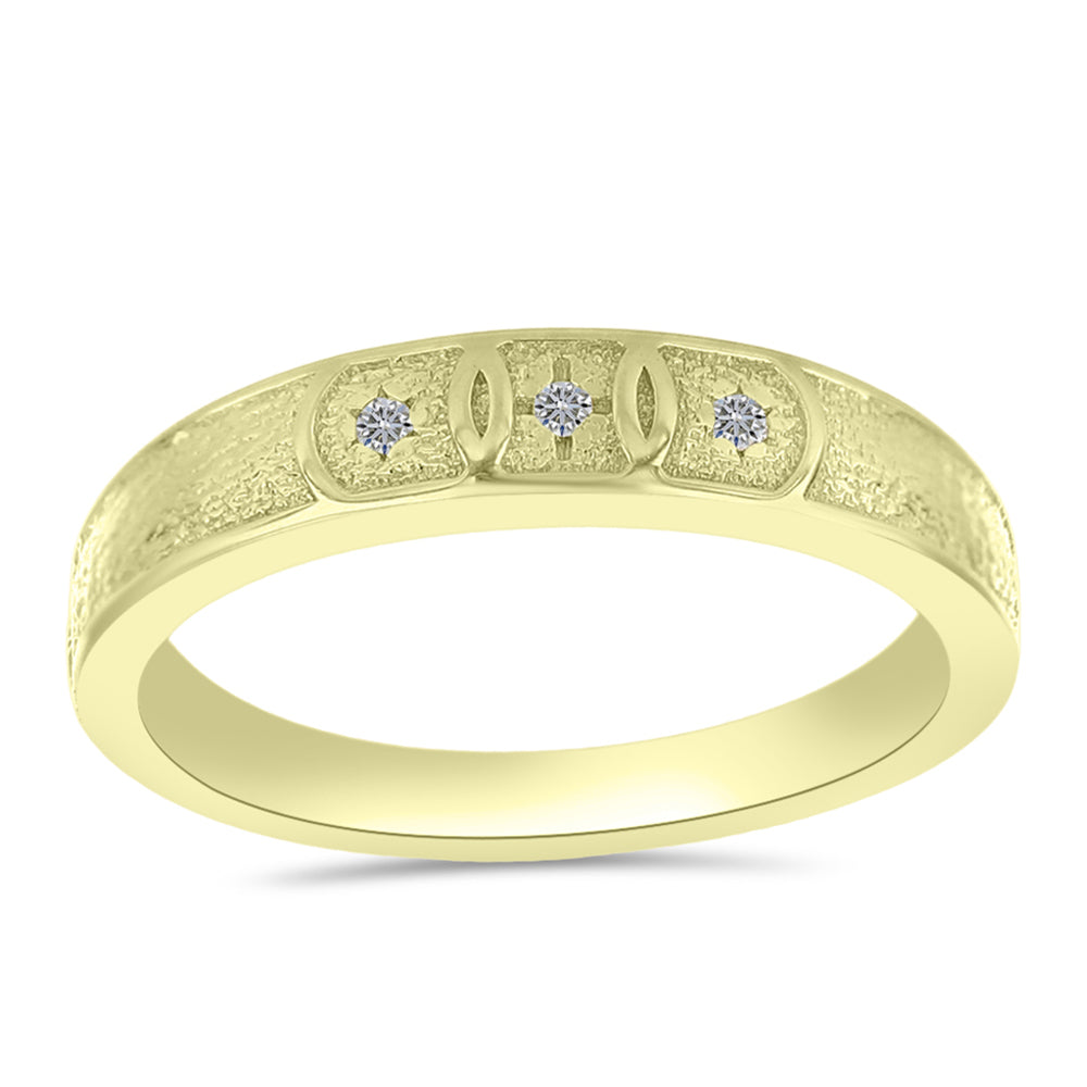 Inel din Argint 925 Placat cu Aur ( 2.55 grame ) cu Diamant Alb 0.02 Carate 7 