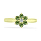 Inel din Argint 925 Placat cu Aur ( 2.15 grame ) cu Safir verde și Topaz Alb 0.56 Carate