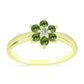 Inel din Argint 925 Placat cu Aur ( 2.15 grame ) cu Safir verde și Topaz Alb 0.56 Carate
