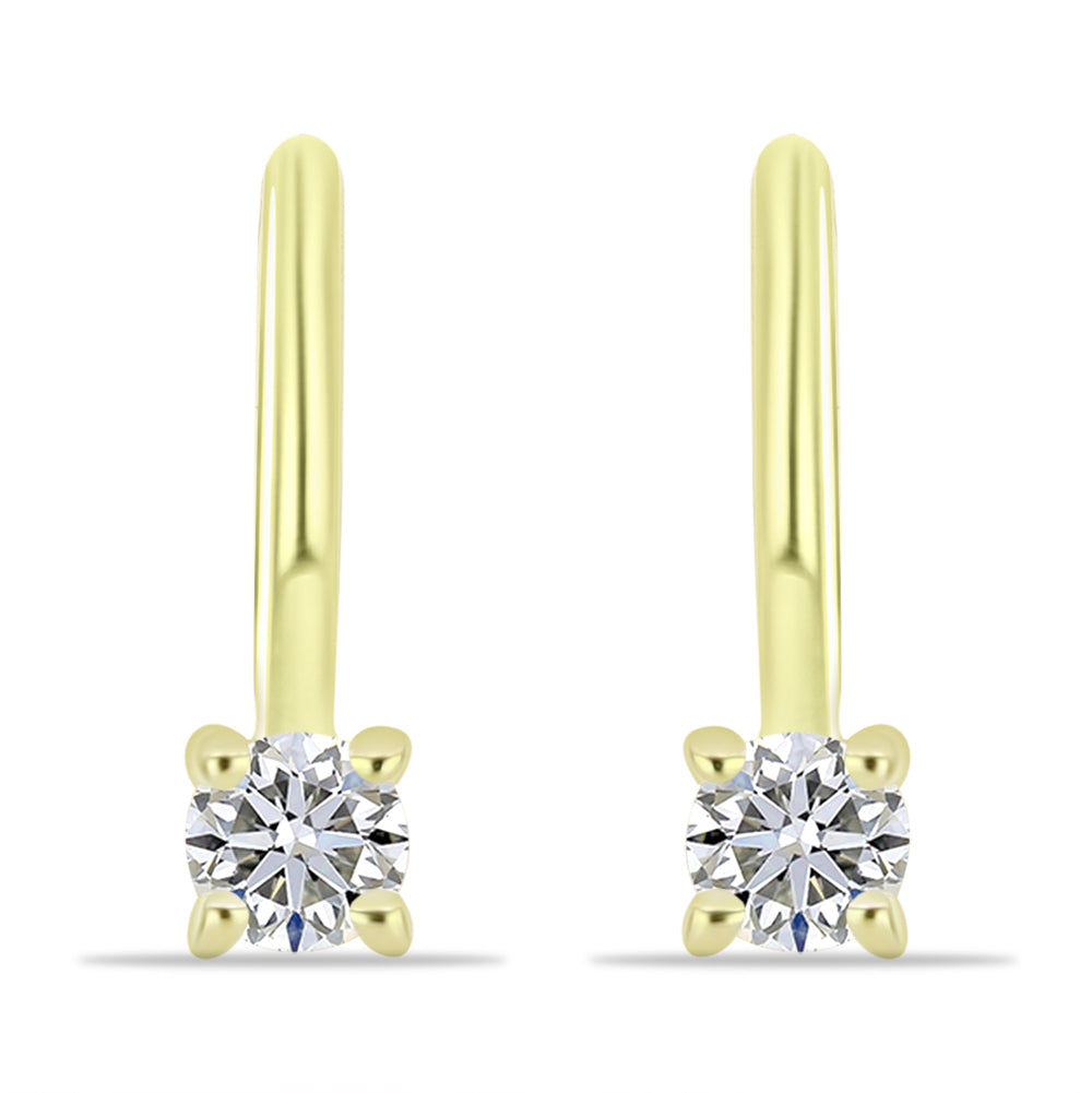 Cercei din Argint 925 Placat cu Aur ( 1.93 grame ) cu Diamant Alb 0.22 Carate 1 