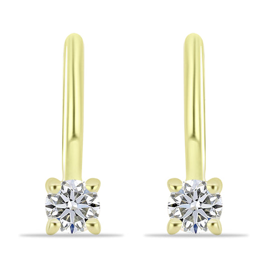 Cercei din Argint 925 Placat cu Aur ( 1.93 grame ) cu Diamant Alb 0.22 Carate