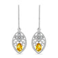 Cercei din Argint 925 ( 3.49 grame ) cu Citrin Rio Golden și Topaz Alb 0.91 Carate