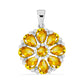 Pandantiv din Argint 925 ( 2.42 grame ) cu Citrin Rio Golden și Topaz Alb 3.35 Carate