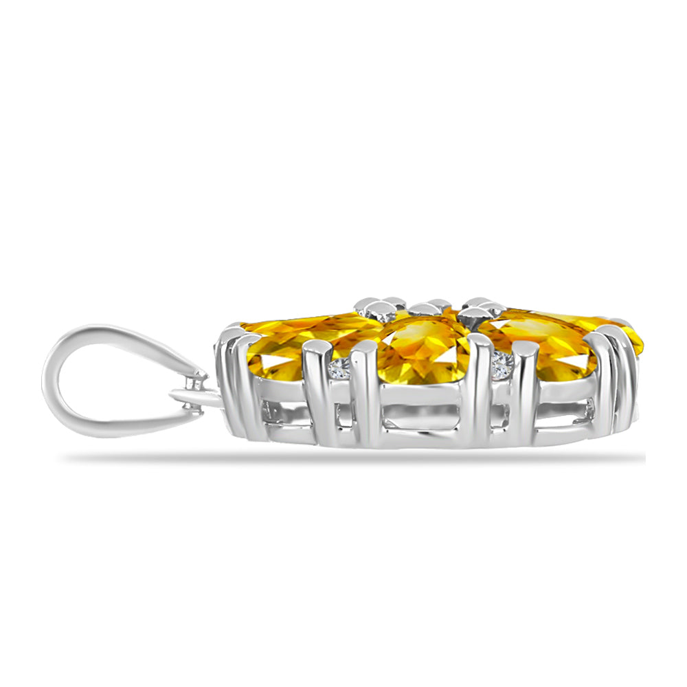 Pandantiv din Argint 925 ( 2.42 grame ) cu Citrin Rio Golden și Topaz Alb 3.35 Carate