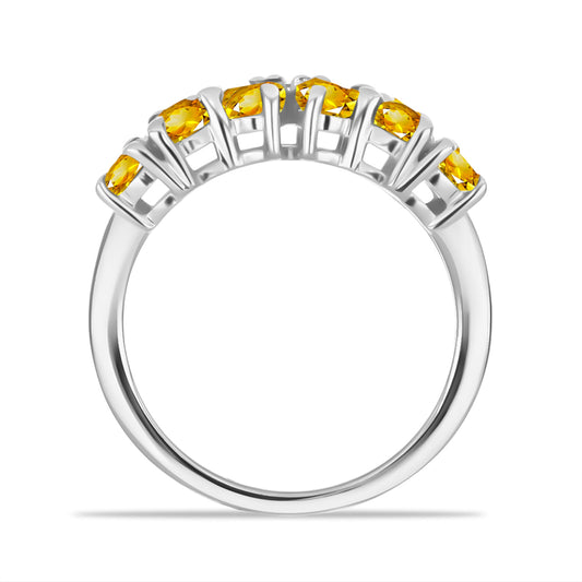 Inel din Argint 925 ( 3.2 grame ) cu Citrin Rio Golden și Topaz Alb 2.32 Carate