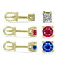 Set din Argint 925 Placat cu Aur ( 2.9 grame ) cu Diamant Alb și Rubin Malagasy 1.95 Carate ( Cercei )