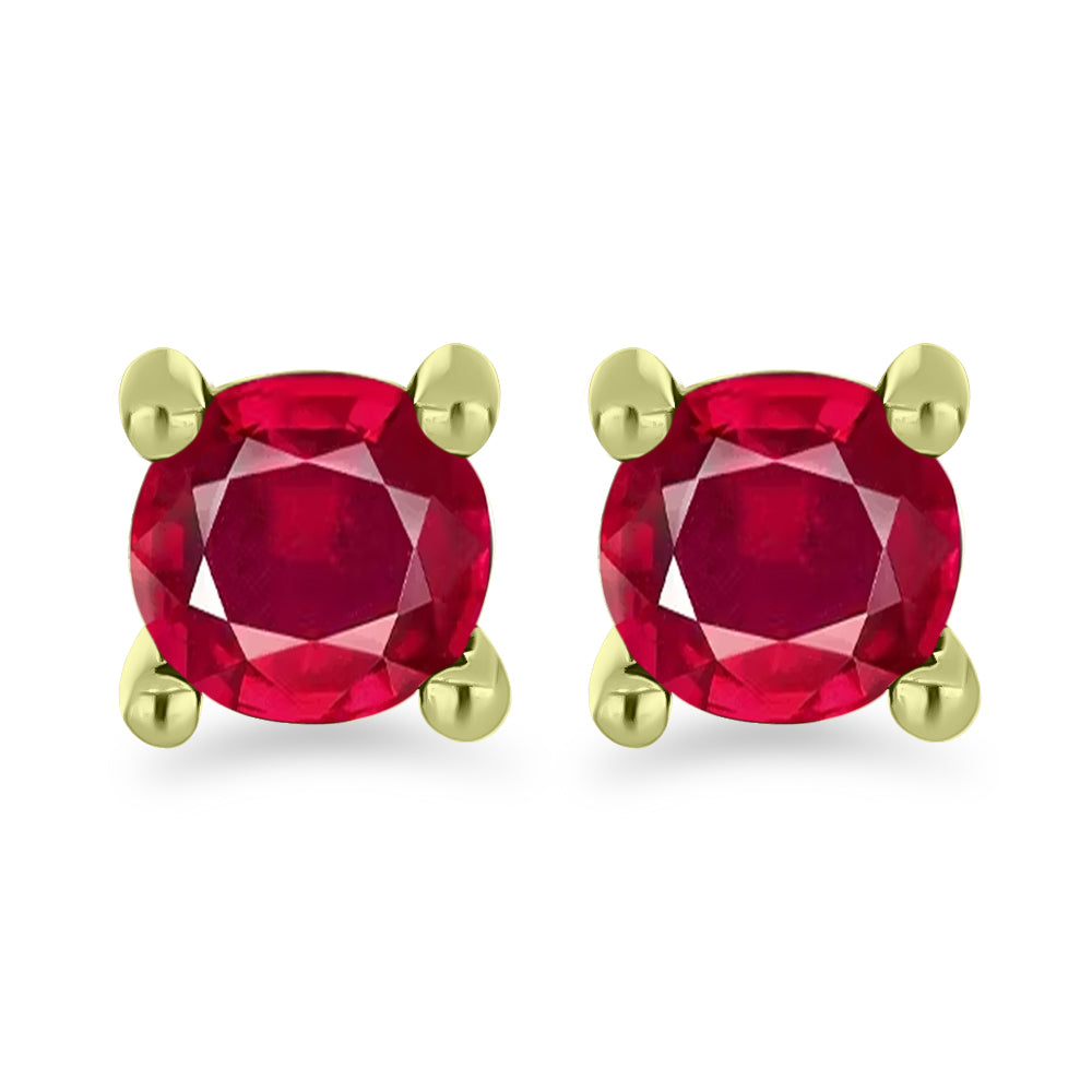 Set din Argint 925 Placat cu Aur ( 2.9 grame ) cu Diamant Alb și Rubin Malagasy 1.95 Carate ( Cercei ) 4 