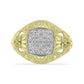 Inel din Argint 925 Placat cu Aur ( 3.94 grame ) cu Diamant Alb 0.11 Carate