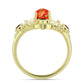 Inel din Argint 925 Placat cu Aur ( 5.87 grame ) cu Turcoaz Mohave și Granat Barton 1.51 Carate