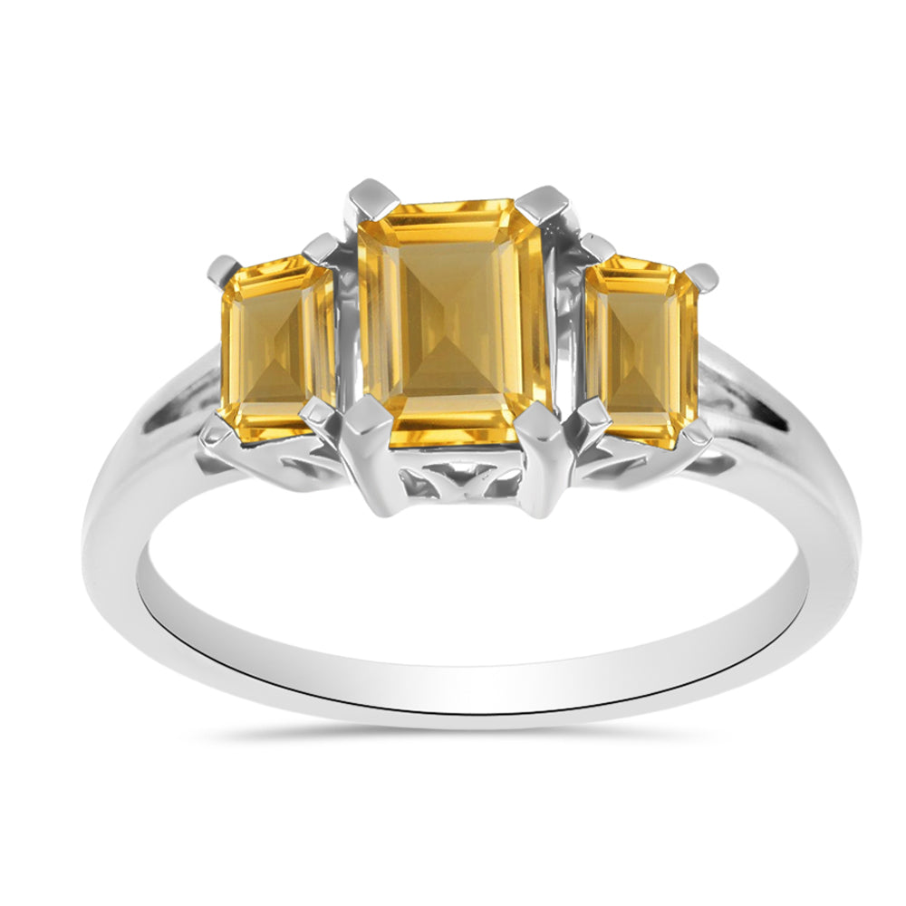 Inel din Argint 925 ( 2.53 grame ) cu Citrin Rio Golden 1.5 Carate 3 