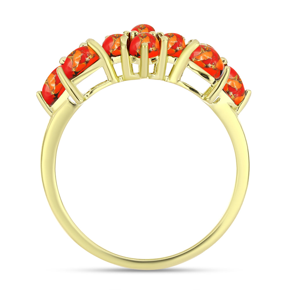 Inel din Argint 925 Placat cu Aur ( 3.2 grame ) cu Turcoaz Mohave 2.06 Carate