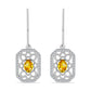Cercei din Argint 925 ( 3.2 grame ) cu Citrin Rio Golden și Topaz Alb 1.32 Carate