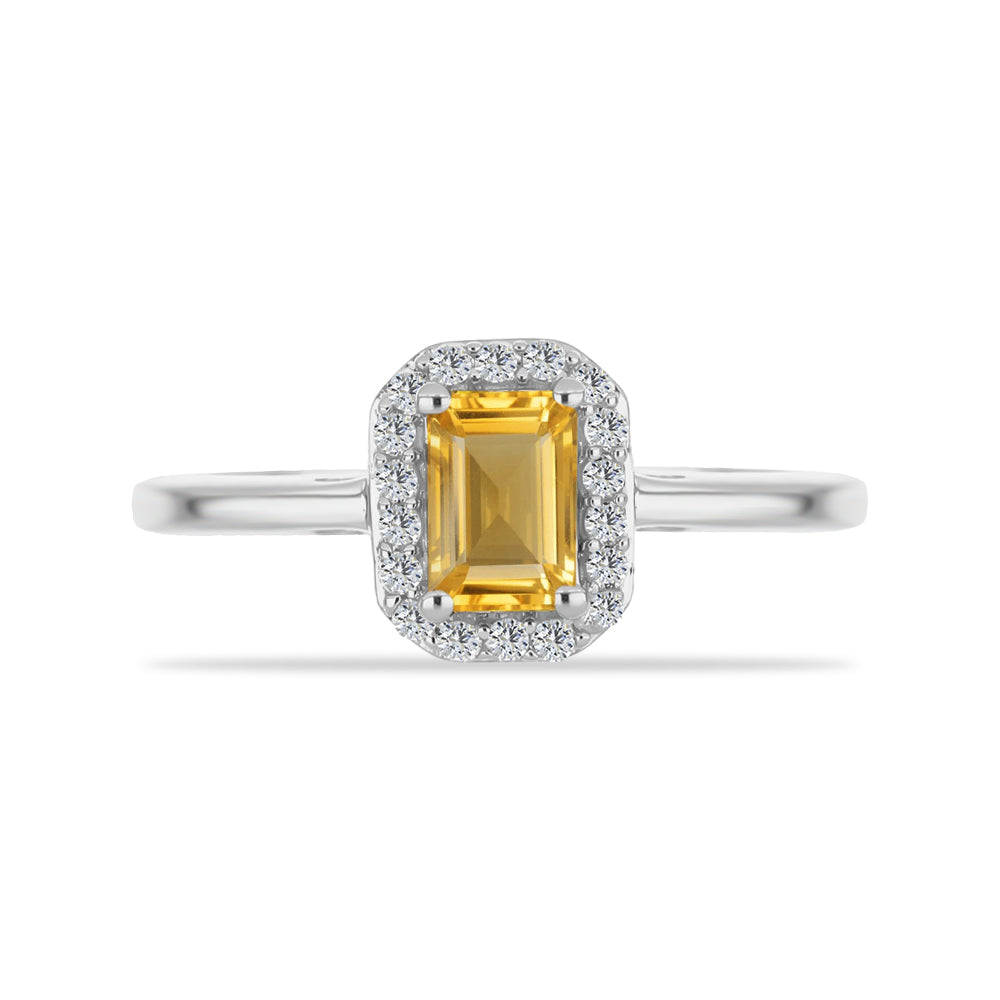 Inel din Argint 925 ( 2.06 grame ) cu Citrin Rio Golden și Topaz Alb 0.68 Carate