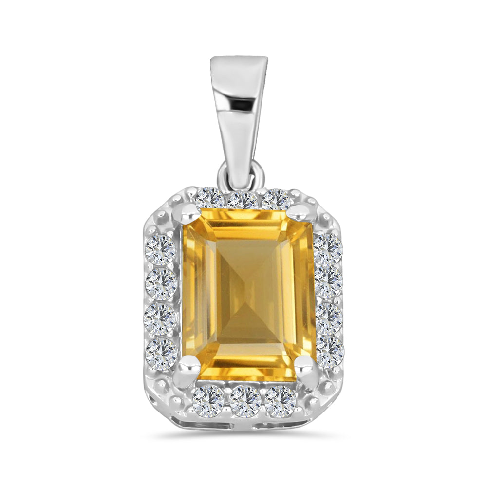 Pandantiv din Argint 925 ( 1.15 grame ) cu Citrin Rio Golden și Topaz Alb 1.74 Carate 1 