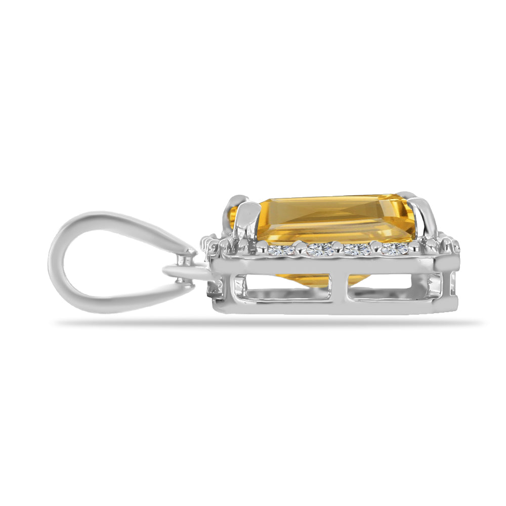 Pandantiv din Argint 925 ( 1.15 grame ) cu Citrin Rio Golden și Topaz Alb 1.74 Carate