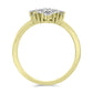 Inel din Argint 925 Placat cu Aur ( 3.18 grame ) cu Diamant Alb și Topaz Alb 0.08 Carate