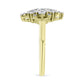 Inel din Argint 925 Placat cu Aur ( 3.18 grame ) cu Diamant Alb și Topaz Alb 0.08 Carate