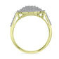 Inel din Argint 925 Placat cu Aur ( 3.62 grame ) cu Diamant Alb și Topaz Alb 0.86 Carate