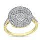 Inel din Argint 925 Placat cu Aur ( 3.62 grame ) cu Diamant Alb și Topaz Alb 0.86 Carate