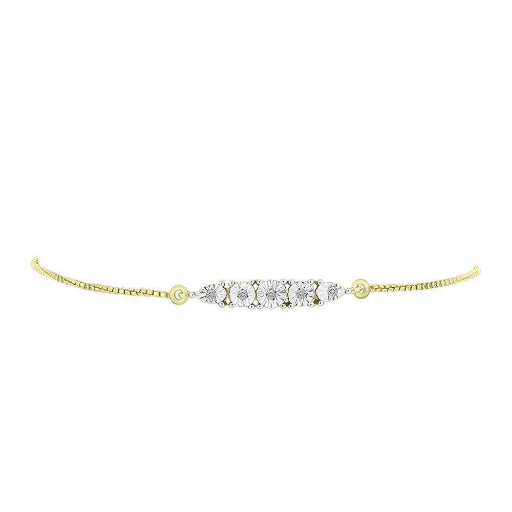 Brățară din Argint 925 Placat cu Aur ( 3.11 grame ) cu Diamant Alb 0.03 Carate