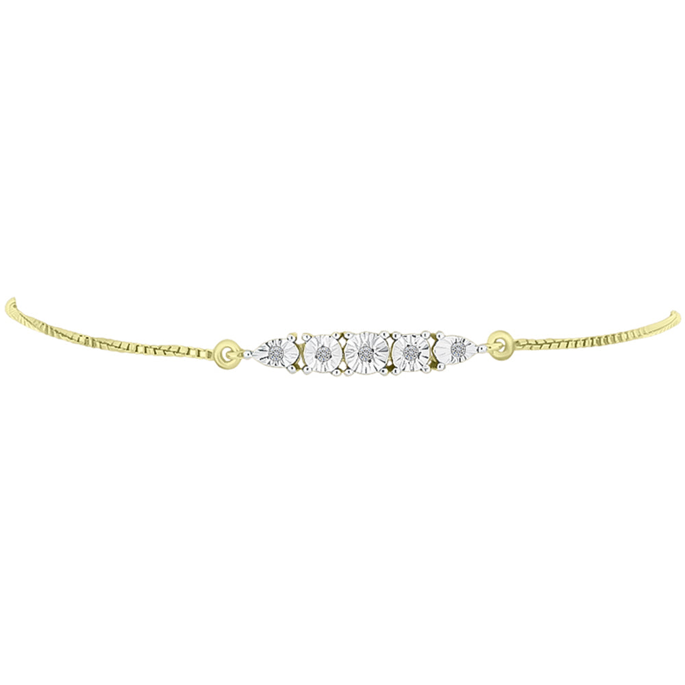 Brățară din Argint 925 Placat cu Aur ( 3.11 grame ) cu Diamant Alb 0.03 Carate
