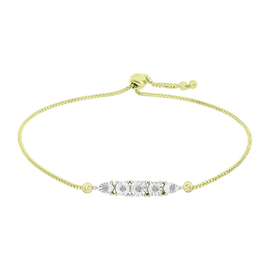 Brățară din Argint 925 Placat cu Aur ( 3.11 grame ) cu Diamant Alb 0.03 Carate