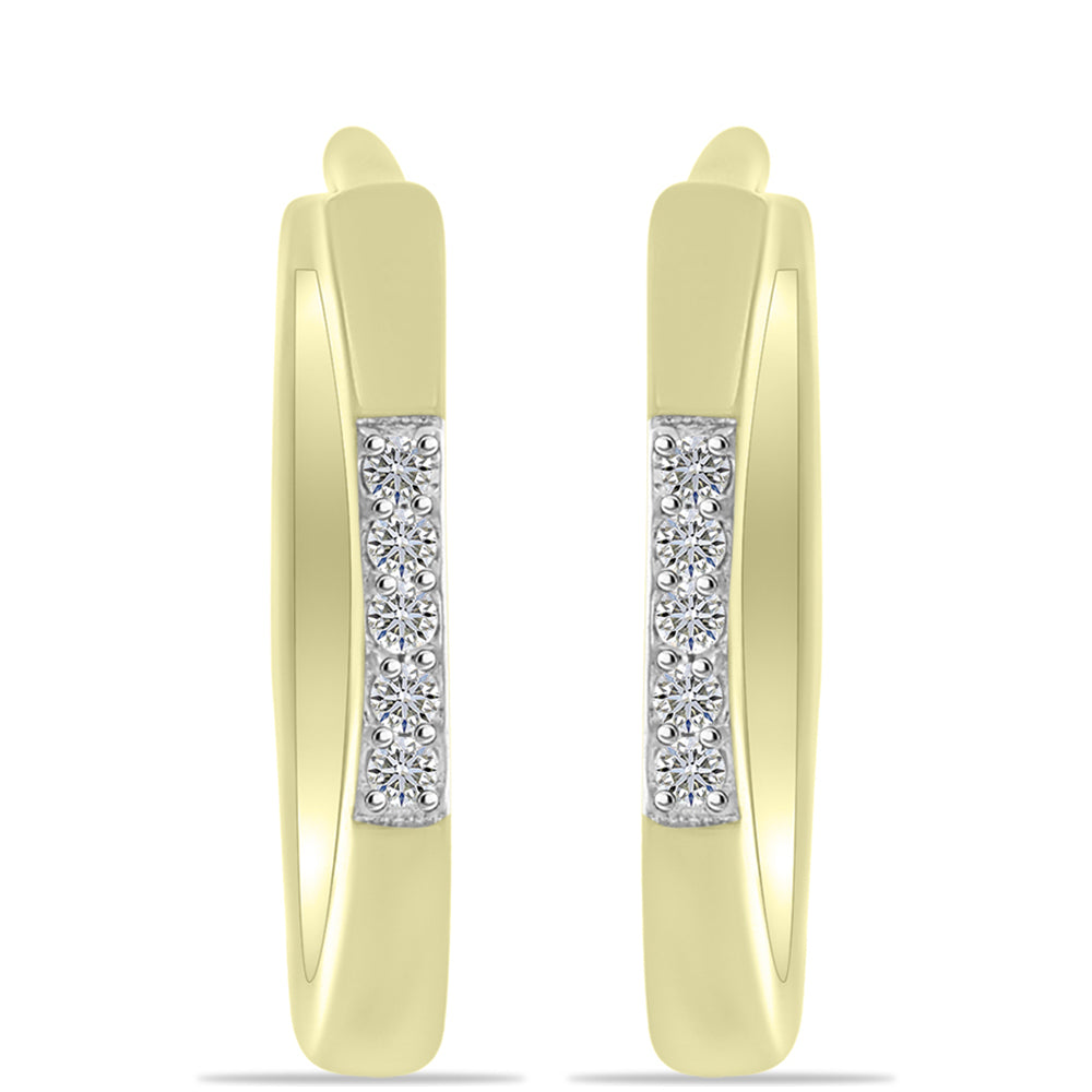Cercei din Argint 925 Placat cu Aur ( 2.19 grame ) cu Diamant Alb 0.06 Carate