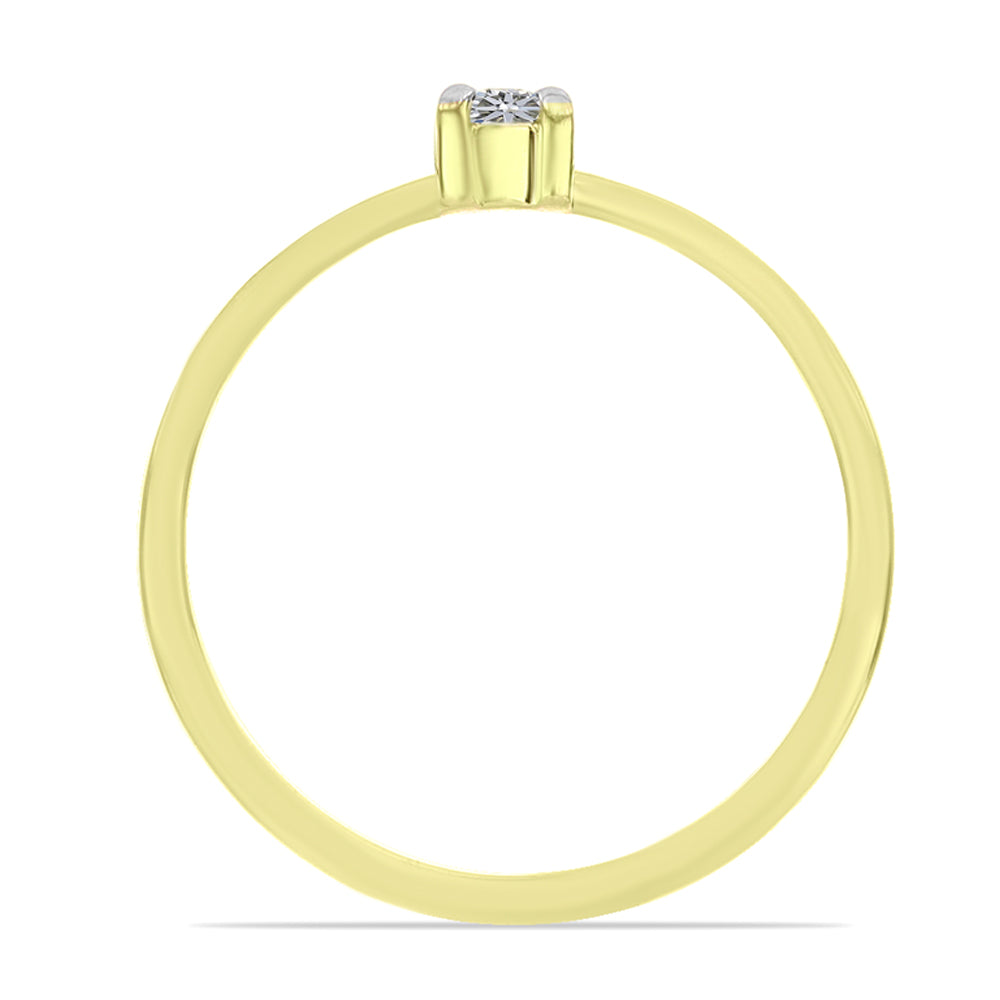 Inel din Argint 925 Placat cu Aur ( 1.46 grame ) cu Diamant Alb 0.07 Carate