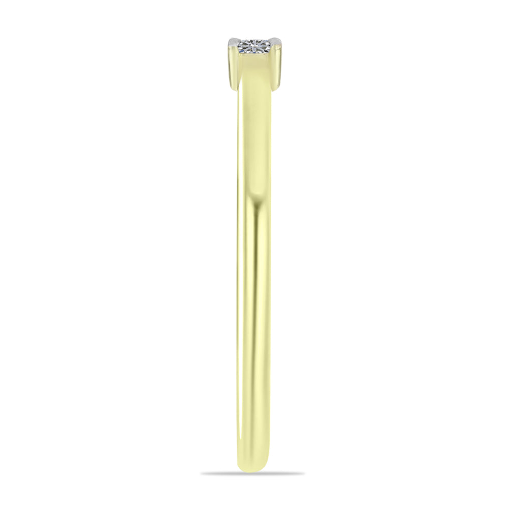 Inel din Argint 925 Placat cu Aur ( 1.46 grame ) cu Diamant Alb 0.07 Carate