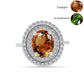 Inel din Argint 925 ( 3.62 grame ) cu Zultanit Anatolian Certificat cultivat în laborator și Topaz Alb 4.13 Carate